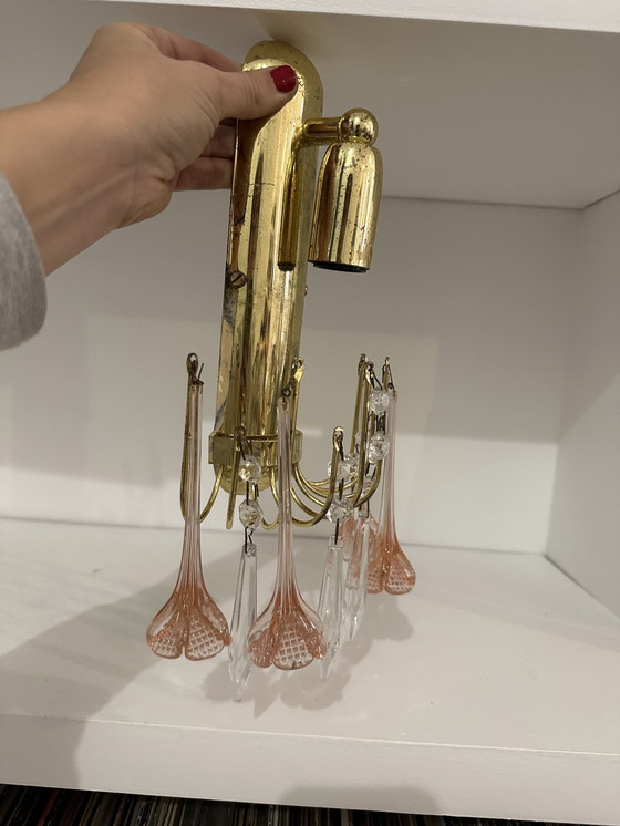 Image 1 of Wandleuchte aus Muranoglas in Tränenform, Italien, 1970er Jahre