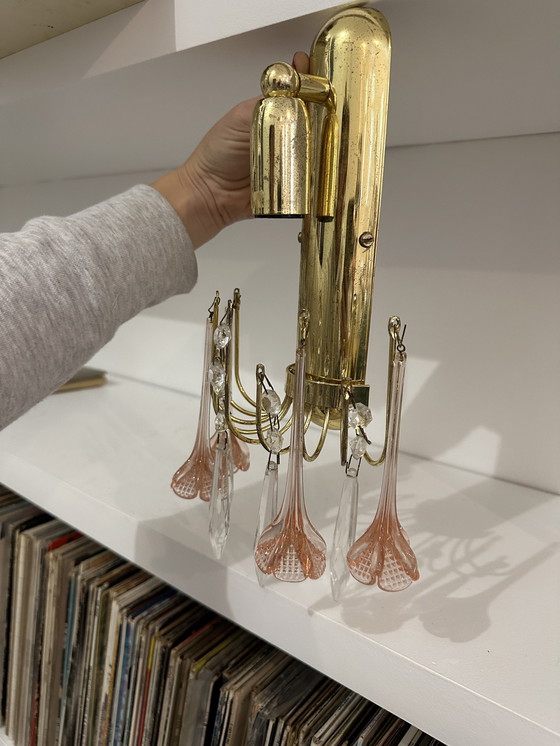 Image 1 of Wandleuchte aus Muranoglas in Tränenform, Italien, 1970er Jahre