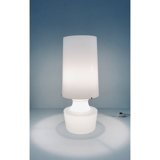 Image 1 of Vintage Wohnzimmerlampe aus weißem Glas, Italien 1960