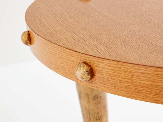 Image 1 of Garouste & Bonetti Massivholz Eiche und patinierte Bronze Gueridon Tisch 1987