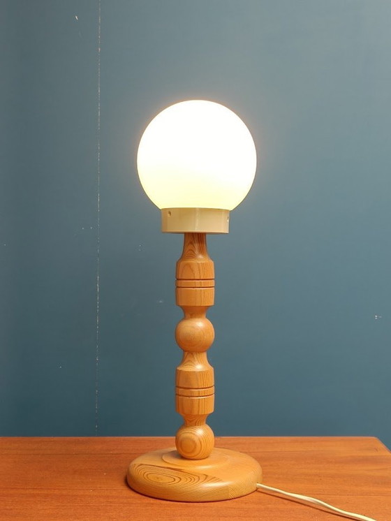 Image 1 of Vintage Rattan Tischlampe