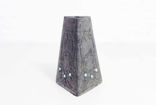 Jugendstil Vase Aus Zinn G.Penot, Frankreich 1930