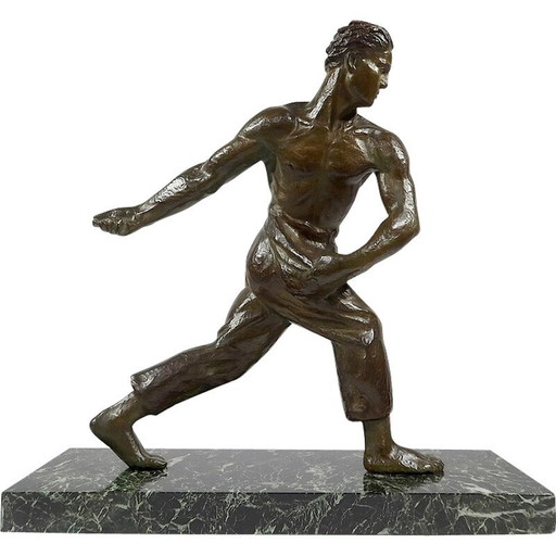 Bronzeskulptur "Der Sämann" von A. Kelety aus dem Art déco, 1930