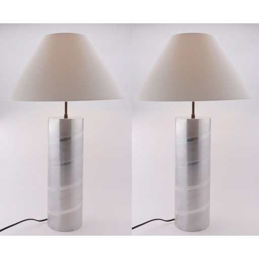 Paar alte Aluminium-Röhrenlampen, 1970er Jahre