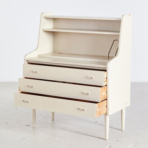 Alter weißer Schreibtisch, Dänemark 1960