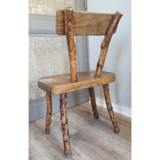 Image 1 of Brutalist vintage chair tree trunk in solid wood
