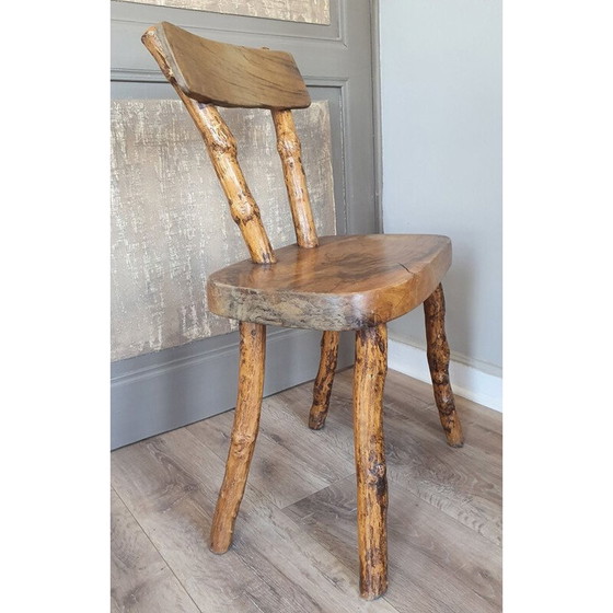 Image 1 of Brutalist vintage chair tree trunk in solid wood