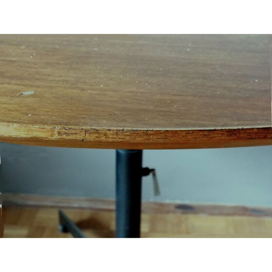 Image 1 of Vintage Tisch Nussbaum Eisen Messing von Borsani Osvaldo für Tecno Italien 1954