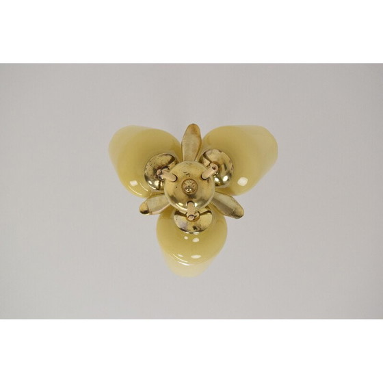 Image 1 of Vintage-Kronleuchter aus Glas und Messing, Tschechoslowakei 1960