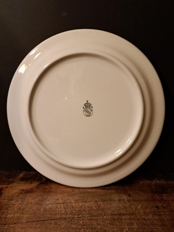 Image 1 of 1 X Luneville Frankreich Runder dekorativer Teller Jugendstil Art Nouveau