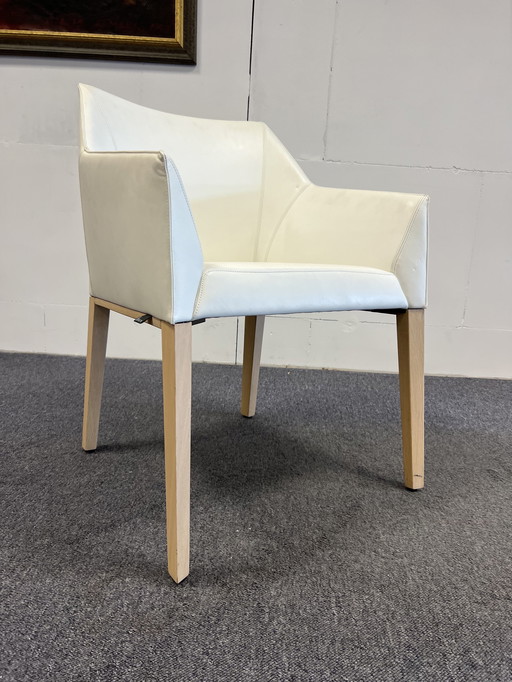 Leolux Pyrite Chair weißes Leder