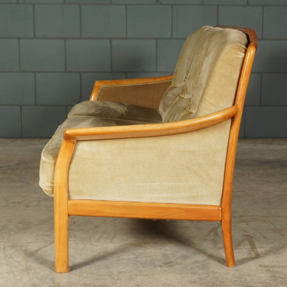 Image 1 of Dreisitziges Sofa aus der Mitte des Jahrhunderts - Velours - 1960er Jahre