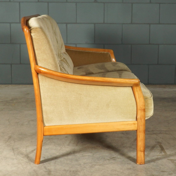 Image 1 of Dreisitziges Sofa aus der Mitte des Jahrhunderts - Velours - 1960er Jahre