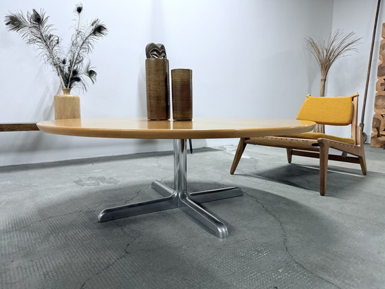 Image 1 of Couchtisch Holz Chrom Rund 120Cm Durchmesser, Deutschland 1960Er Jahre