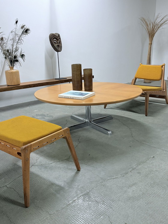 Image 1 of Couchtisch Holz Chrom Rund 120Cm Durchmesser, Deutschland 1960Er Jahre