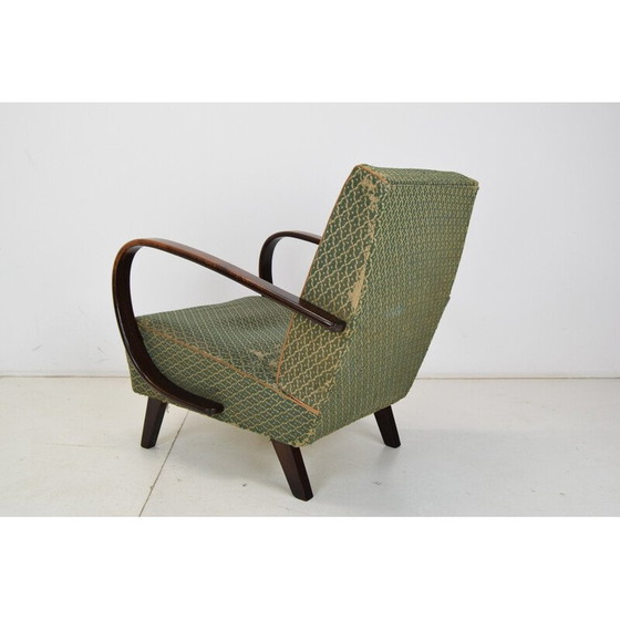 Image 1 of Vintage-Sessel aus Holz und Stoff von Jindrich Halabala, Tschechoslowakei 1950er Jahre