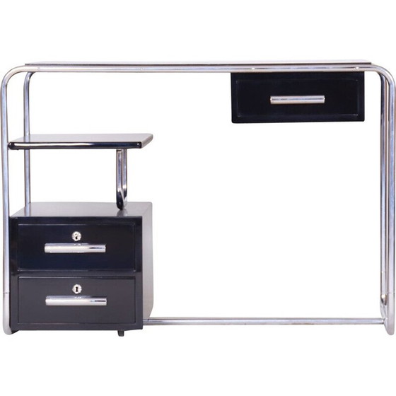 Image 1 of Vintage schwarzer Bauhaus-Schreibtisch, Deutschland 1930er Jahre
