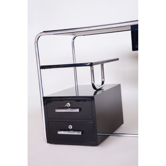 Image 1 of Vintage schwarzer Bauhaus-Schreibtisch, Deutschland 1930er Jahre