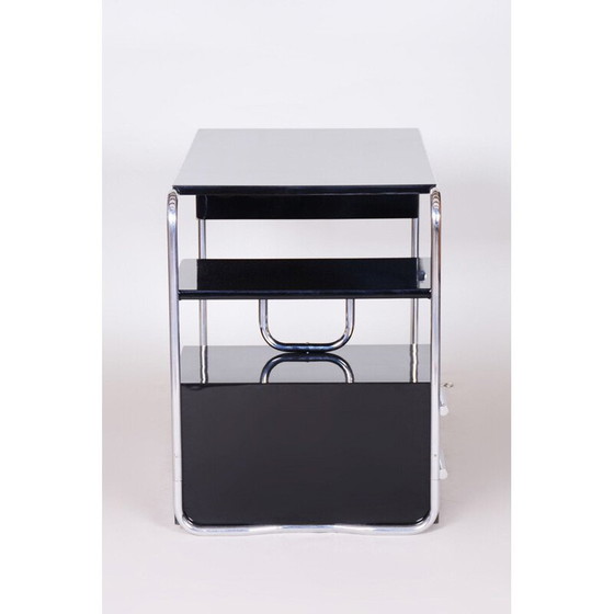 Image 1 of Vintage schwarzer Bauhaus-Schreibtisch, Deutschland 1930er Jahre