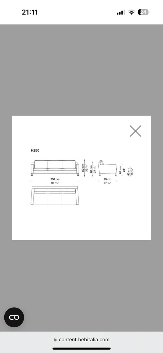 Image 1 of B&B Italia Sofa Harry Taupe / Hellgrau (abnehmbarer Bezug)