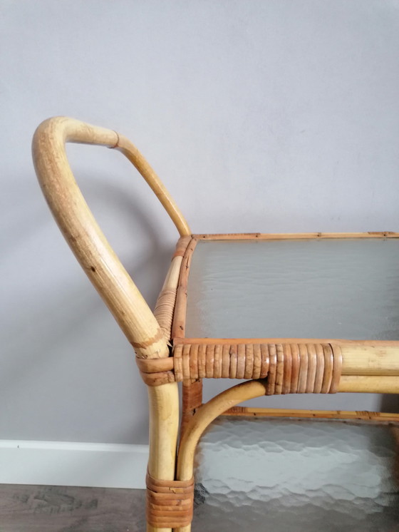 Image 1 of Vintage Servierwagen aus Bambus
