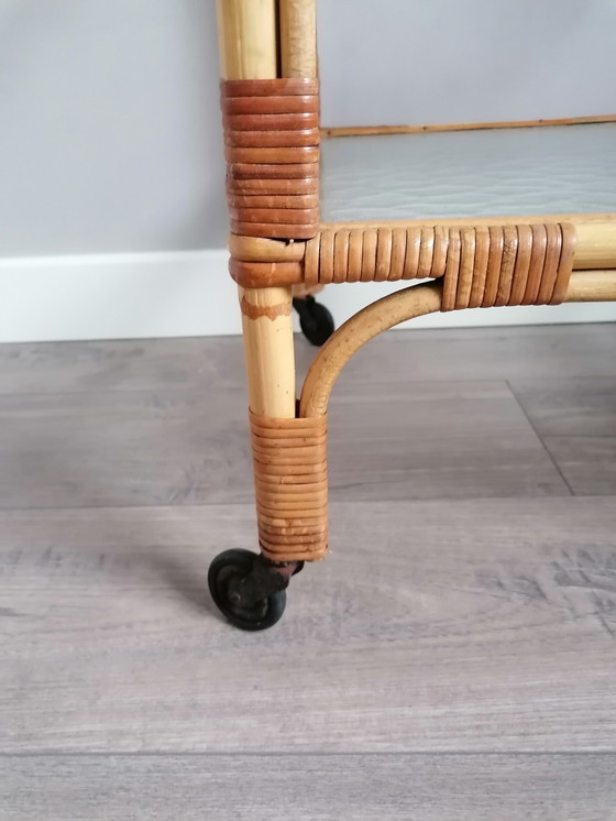 Image 1 of Vintage Servierwagen aus Bambus