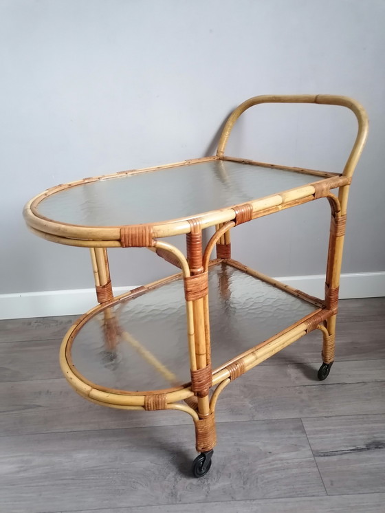 Image 1 of Vintage Servierwagen aus Bambus