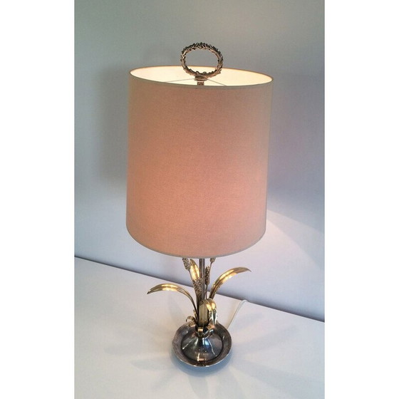 Image 1 of Vintage Tischlampe aus versilbertem Metall und Messing, 1940