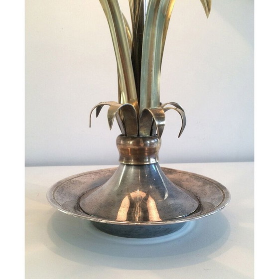 Image 1 of Vintage Tischlampe aus versilbertem Metall und Messing, 1940