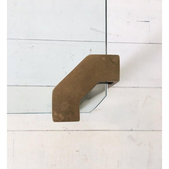 Image 1 of Vintage-couchtisch aus glas und messing von Peter Ghyczy