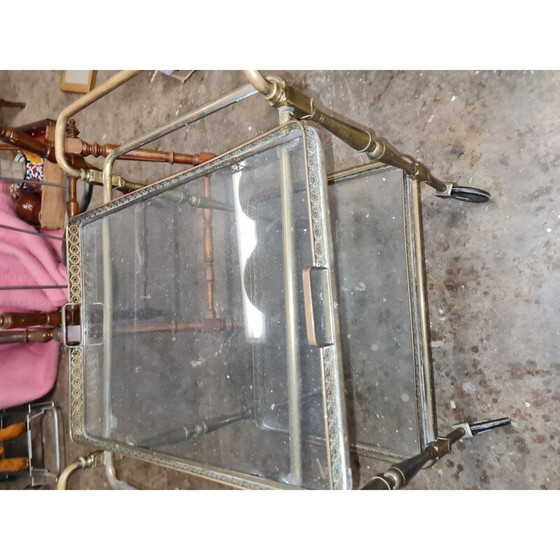 Image 1 of Vintage-Wagen aus Messing und Glas