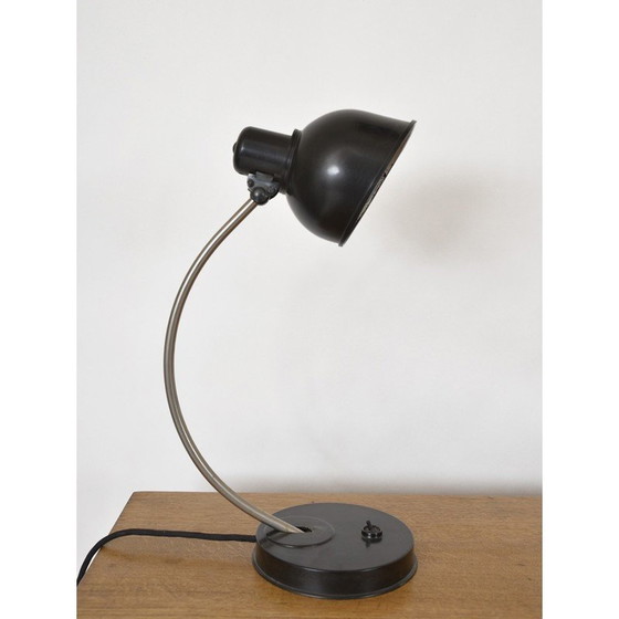 Image 1 of Vintage Schreibtischlampe aus Bakelit und gebürstetem Stahl für Helion Veb Leuchtenbau, Deutschland 1950er Jahre