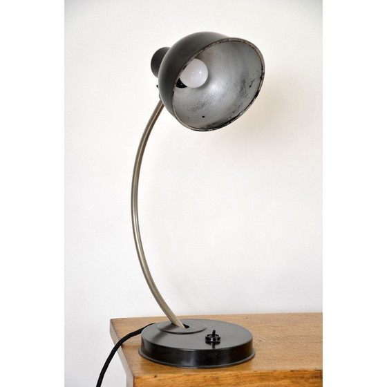 Image 1 of Vintage Schreibtischlampe aus Bakelit und gebürstetem Stahl für Helion Veb Leuchtenbau, Deutschland 1950er Jahre
