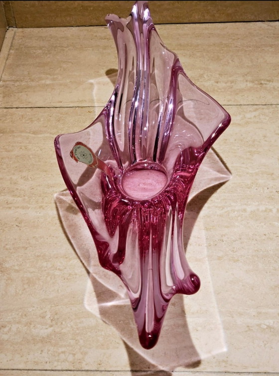 Image 1 of Val Saint Lambert Rosa Zierschale