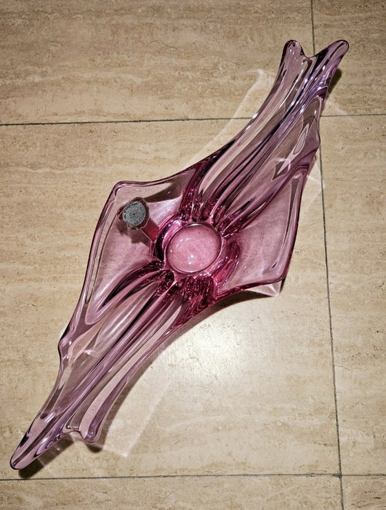 Image 1 of Val Saint Lambert Rosa Zierschale