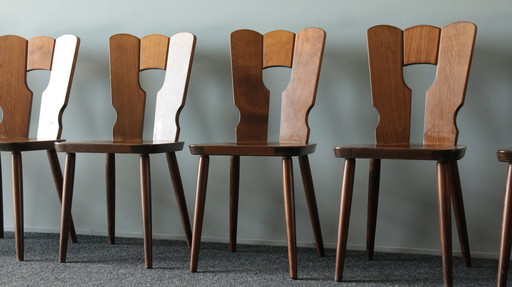 6x Vintage brutalistische Caféstühle