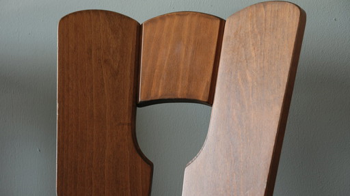 6x Vintage brutalistische Caféstühle