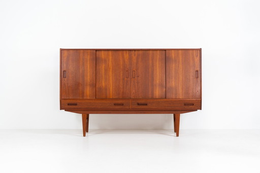 Teakholz-Highboard von P. Westergaard (Dänemark, 1960er Jahre).