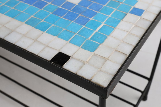 Image 1 of  Mid Century Mosaik Couchtisch mit Metallgestell, Frankreich, 1950S