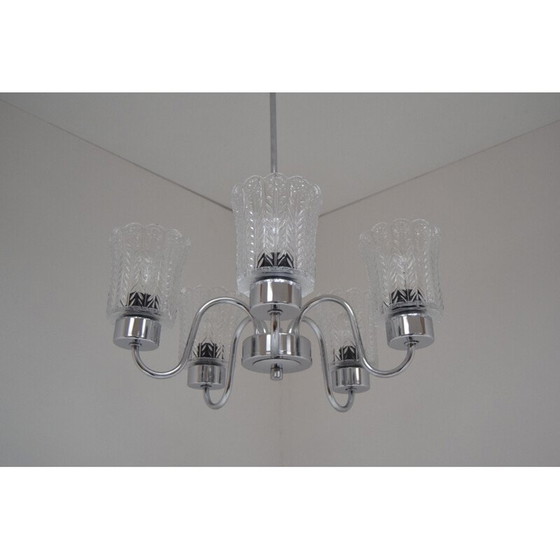 Image 1 of Mid Century Chrom-Kronleuchter Jilove u Decina, 1970er Jahre
