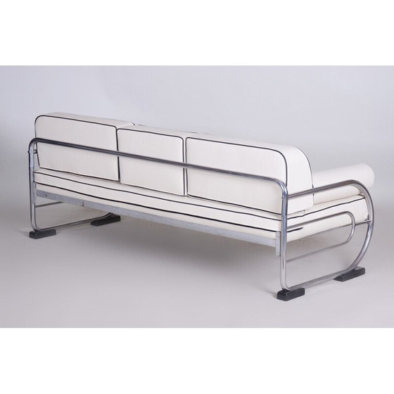 Image 1 of Weißes Ledersofa von Slezak Factories, 1930er Jahre