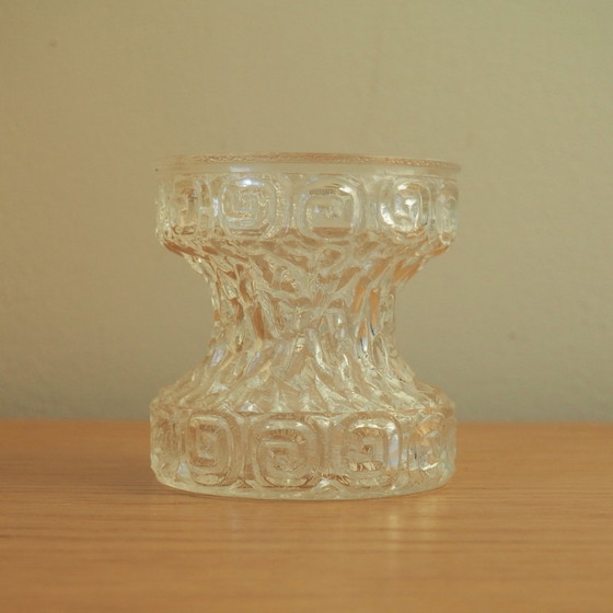 Image 1 of 1970S Stolzle Oberglas 'Karneval' Vase mit griechischem Muster
