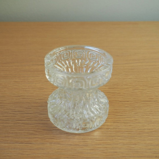 Image 1 of 1970S Stolzle Oberglas 'Karneval' Vase mit griechischem Muster