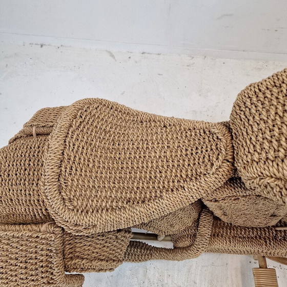 Image 1 of Vintage Harley Davidson Motorrad Skulptur aus geflochtenem Rattan und Weide, USA 1980