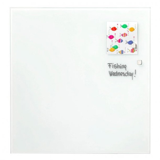 Image 1 of Pure Living Mat-White Glass Magnetic Memo-Board/Pure Living Memo Board Magnetic Glass White 30X30 Cm