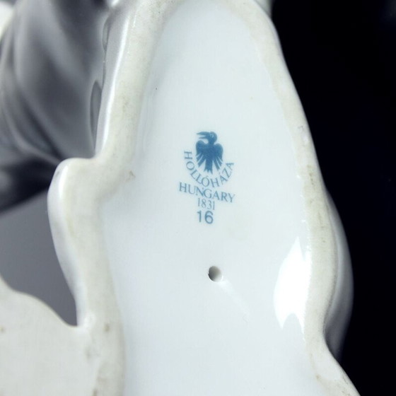 Image 1 of Mid Century Porzellanstatue eines Deutschen Schäferhundes von Hollohaza, Ungarn 1831