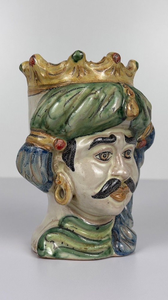 Image 1 of La Bottega Dell Arte Italienische Keramik Moro Kopf Don