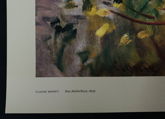 Image 1 of Claude Monet, "Das Atelierboot, 1876". Signiert mit Eintragung im Impressum Copyright.