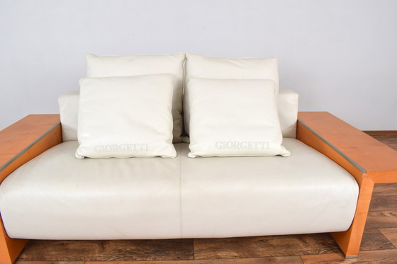 Image 1 of Italienisches Ledersofa von Giorgetti, 1980er Jahre.