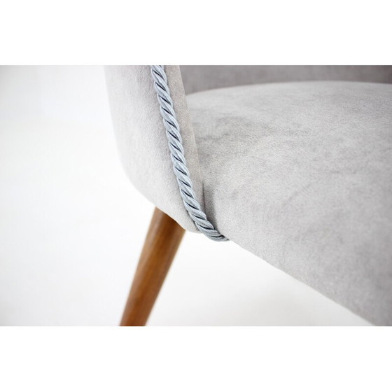 Image 1 of Stuhl aus grauem Stoff, Tschechoslowakei 1960